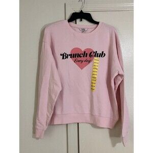 WildFox Women's Graphic Pullover Sweatshirt Pink Long Sleeve Size M
